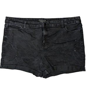 Jennifer Lopez Black Distressed Denim Shorts